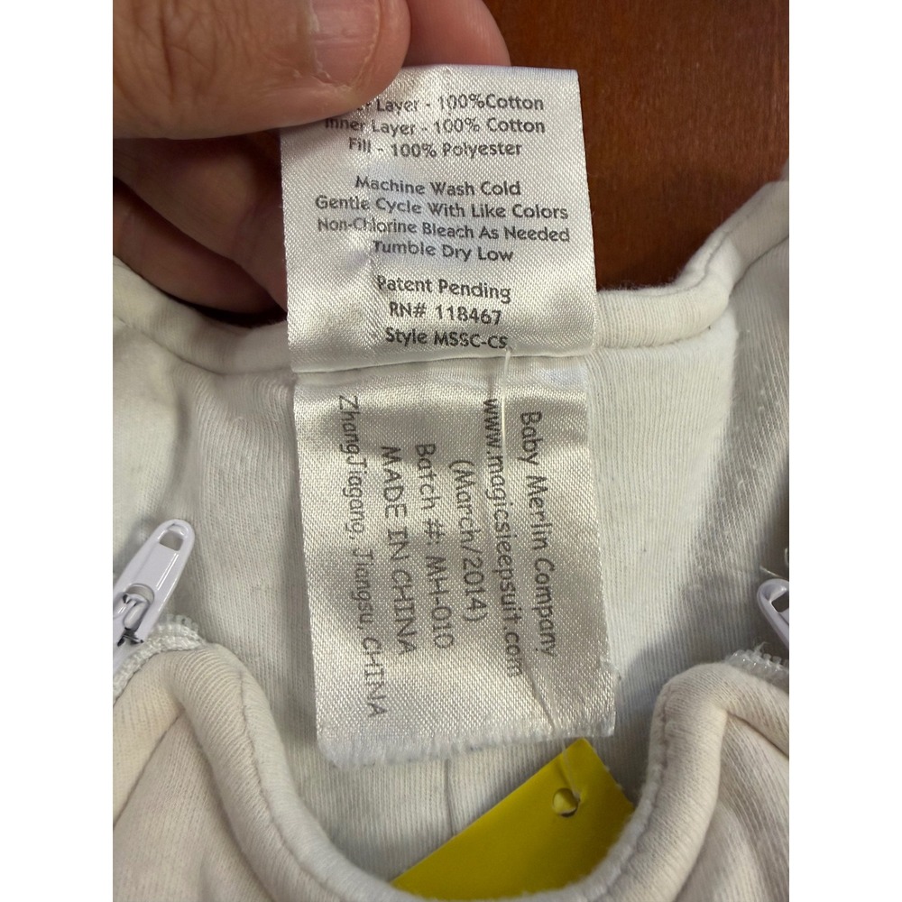 Baby Merlin's Magic Sleepsuit Cream Cotton sleep sack Transition Small 3-6 Month - Picture 5 of 5
